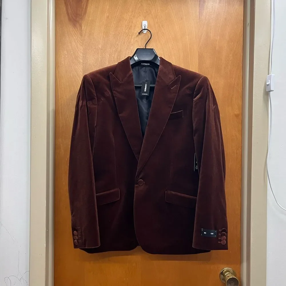 Express men’s Rust Velvet slim fit Blazer BRAND NEW